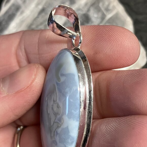 Blue Opal Pendant Crystal Stone Jewelry - Picture 4 of 7